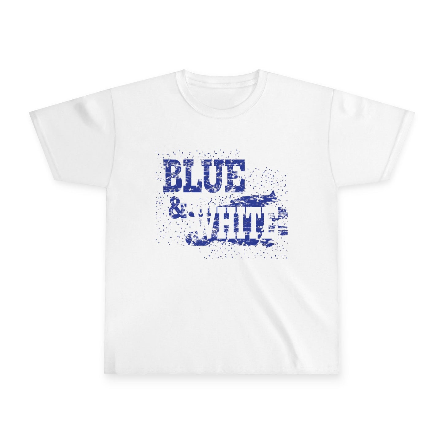 Youth Blue & White Graphic Tee