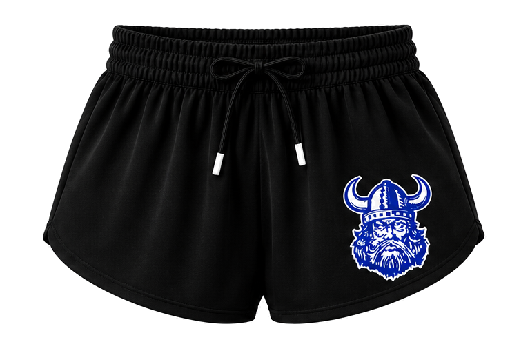 YOUTH-Black Butterfly Shorts with Viking Head- YOUTH