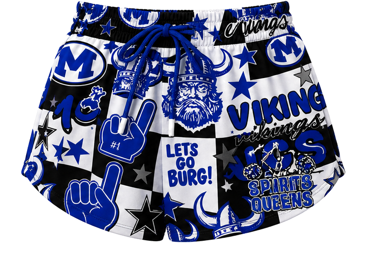 ADULT-Butterfly Shorts with All-Over-Checkered Print- ADULT