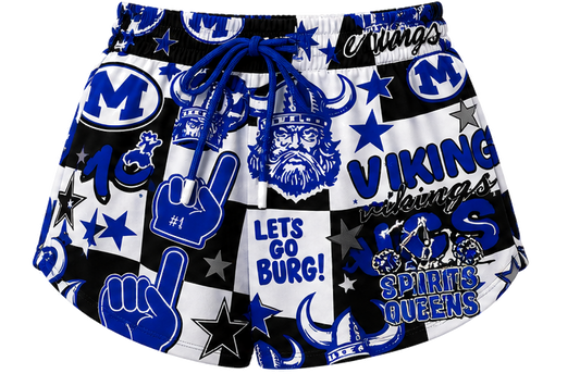ADULT-Butterfly Shorts with All-Over-Checkered Print- ADULT