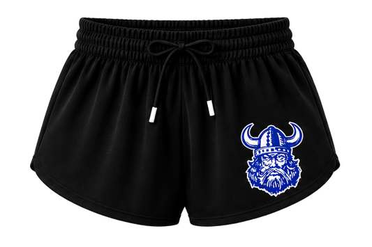 ADULT-Black Butterfly Shorts with Viking Head- ADULT